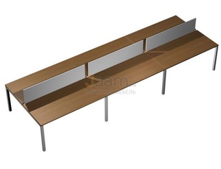 Мебель для персонала Рабочая станция с настольными экранами ДСП (белый премиум) КВ 0132-3