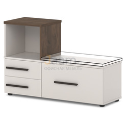 Мебель для персонала Офисная тумба приставная с пуфом левая T-235л