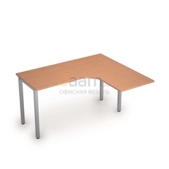 Мебель для персонала Стол криволинейный на металлических опорах правый 2М.131