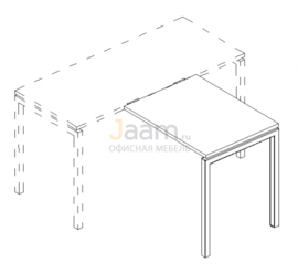 Мебель для персонала Брифинг-приставка на металлокаркасе DUE Б2 071 БП