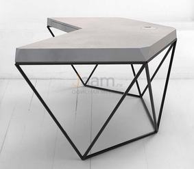 Кабинет руководителя Стол рабочий ГЕКСАГОН МЕТАЛЛ микроцемент