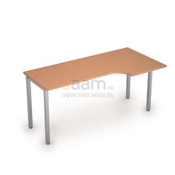 Мебель для персонала Стол криволинейный на металлических опорах правый 2М.146