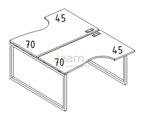 Мебель для персонала Рабочая станция со столами эргономичными "Классика" на металлокаркасе QUATTRO Б4 183 БП