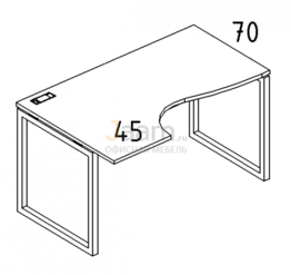 Мебель для персонала Стол эргономичный левый "Классика" на металлокаркасе QUATTRO Б4 045 БП