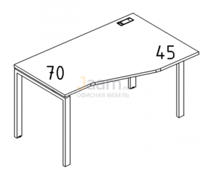 Мебель для персонала Стол эргономичный правый "Техно" на металлокаркасе UNO Б1 062 БП
