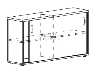 Мебель для персонала Офисный шкаф-купе низкий (для 2-х столов 70) А4 303