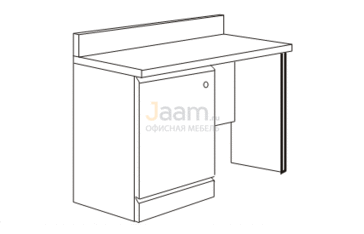 Мебель для гостиниц Стол с воротником для фригобара лев. (для холодильника 45х45х56) R5110V